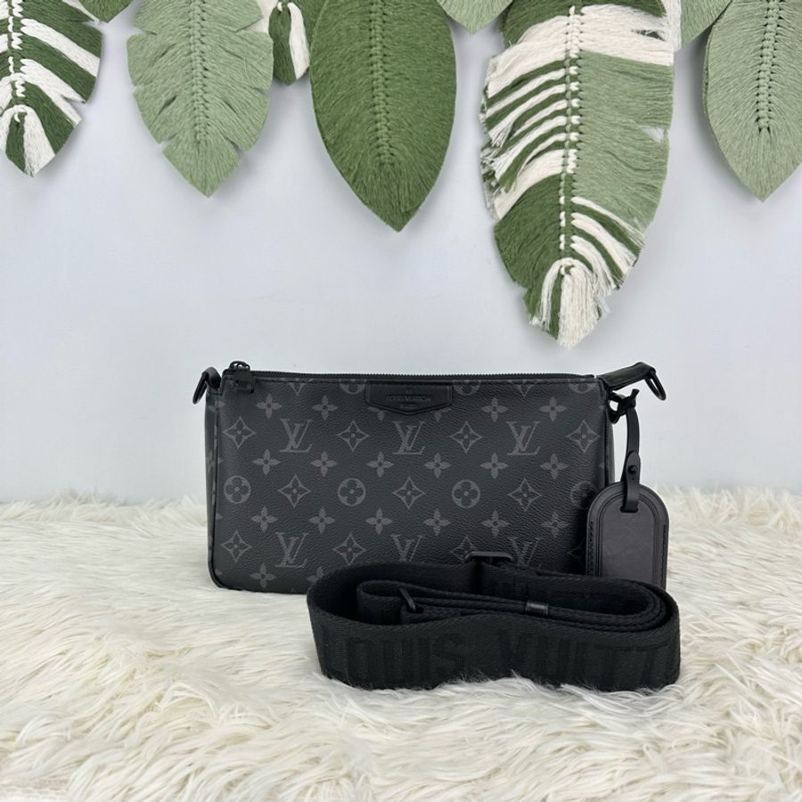 全新未使用品🌟LV 黑色老花特大麻將包 晶片款 斜肩包 2025年-0
