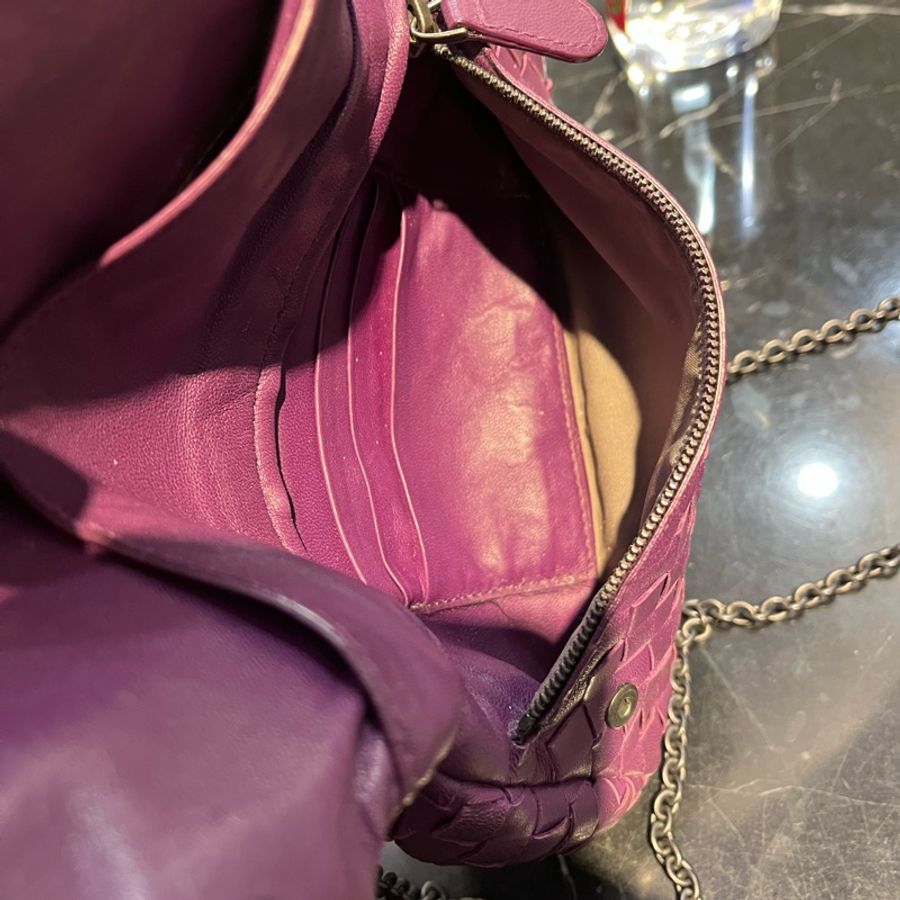 Bottega VenEta 小羊皮編織迷你鏈帶包-46