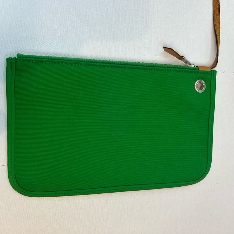 愛馬仕 Hermes Herbag 31 竹子綠帆布拼自然色牛皮手提包|Kelly風格經典款-12