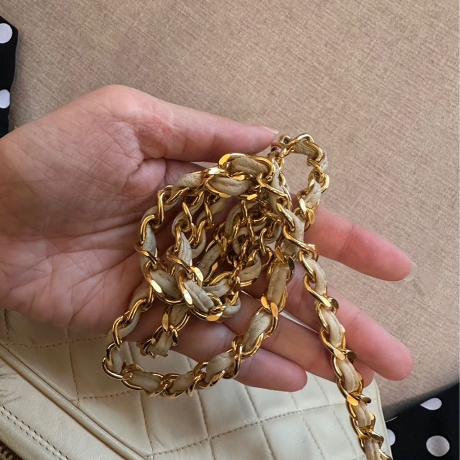 Chanel vintage 相機包 流蘇 金球-26