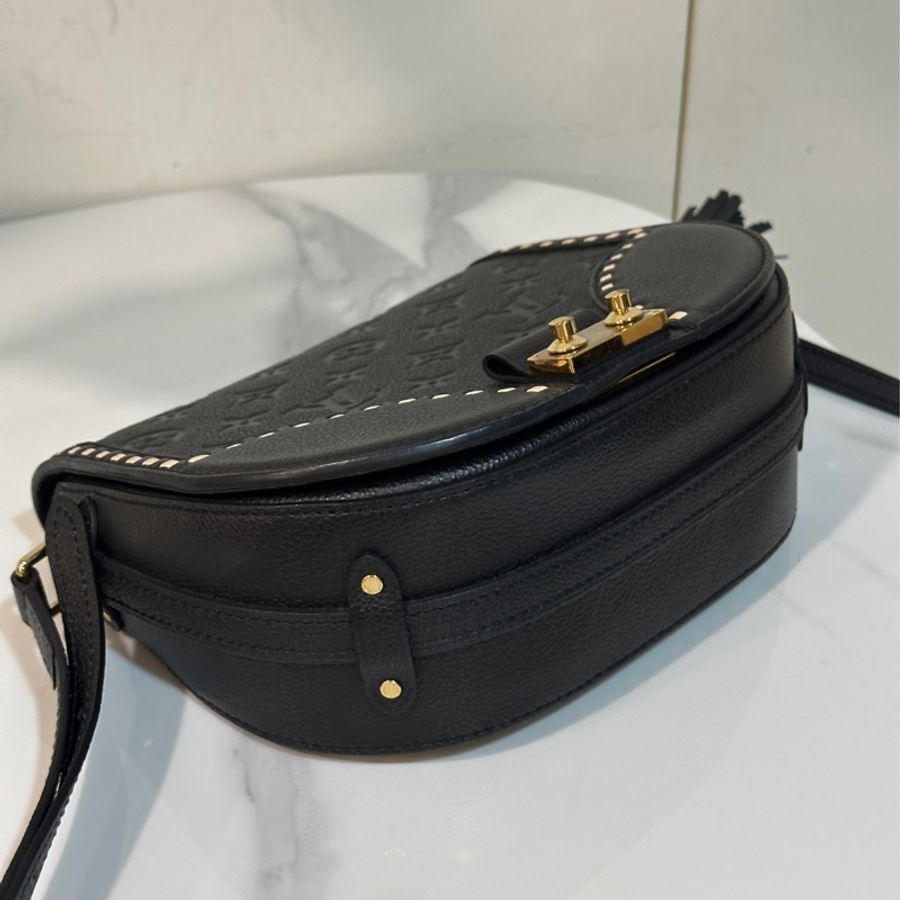 Louis Vuitton JUNOT 黑金牛皮馬鞍包🈶購證全配🔥閒置新 送禮自用兩相宜閃✨-12