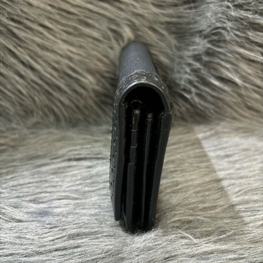 Burberry LOGO 金牌 黑色 雕花 荔枝皮 拉鍊 零錢 皮夾 長夾 發財 錢包-3