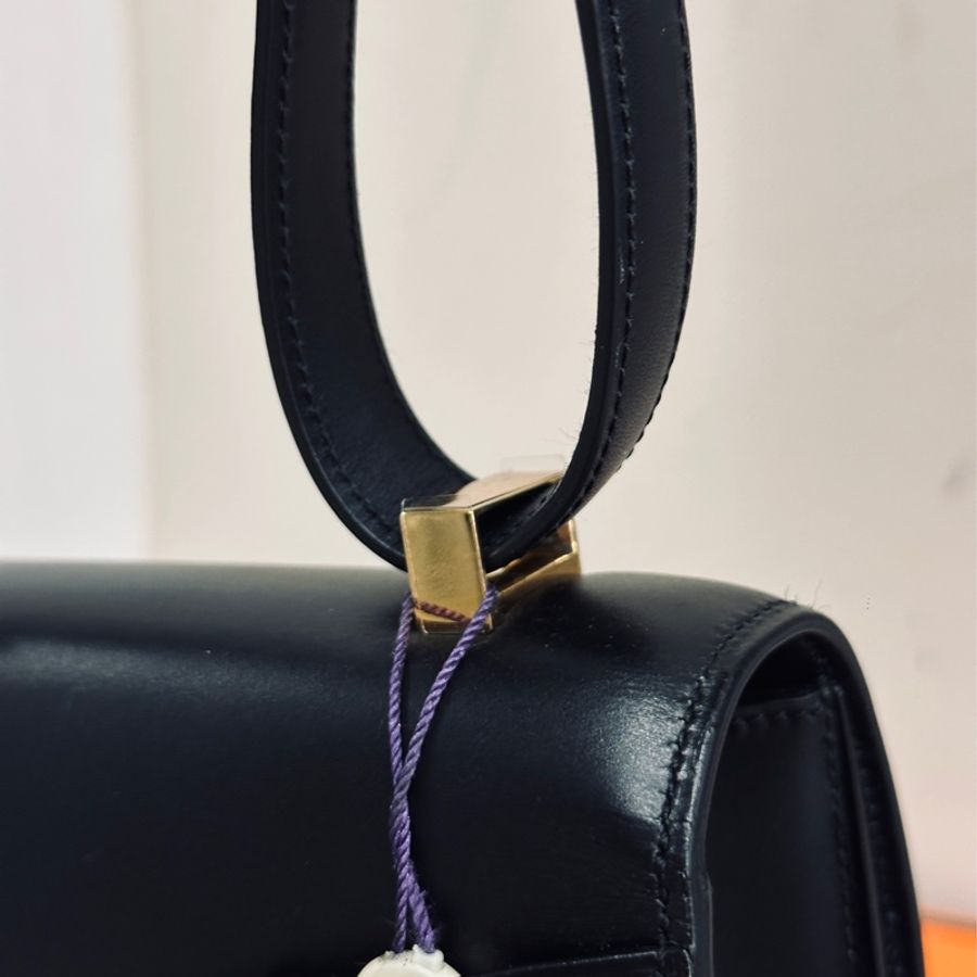 已售出)#Hermes #Constance #Constance24 🈶購證 五金帶膜#肩背包 #斜背包 黑金Box皮-13