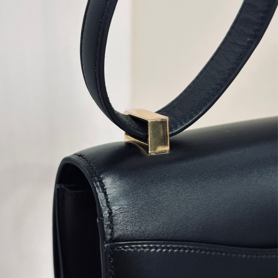 已售出)#Hermes #Constance #Constance24 🈶購證 五金帶膜#肩背包 #斜背包 黑金Box皮-14
