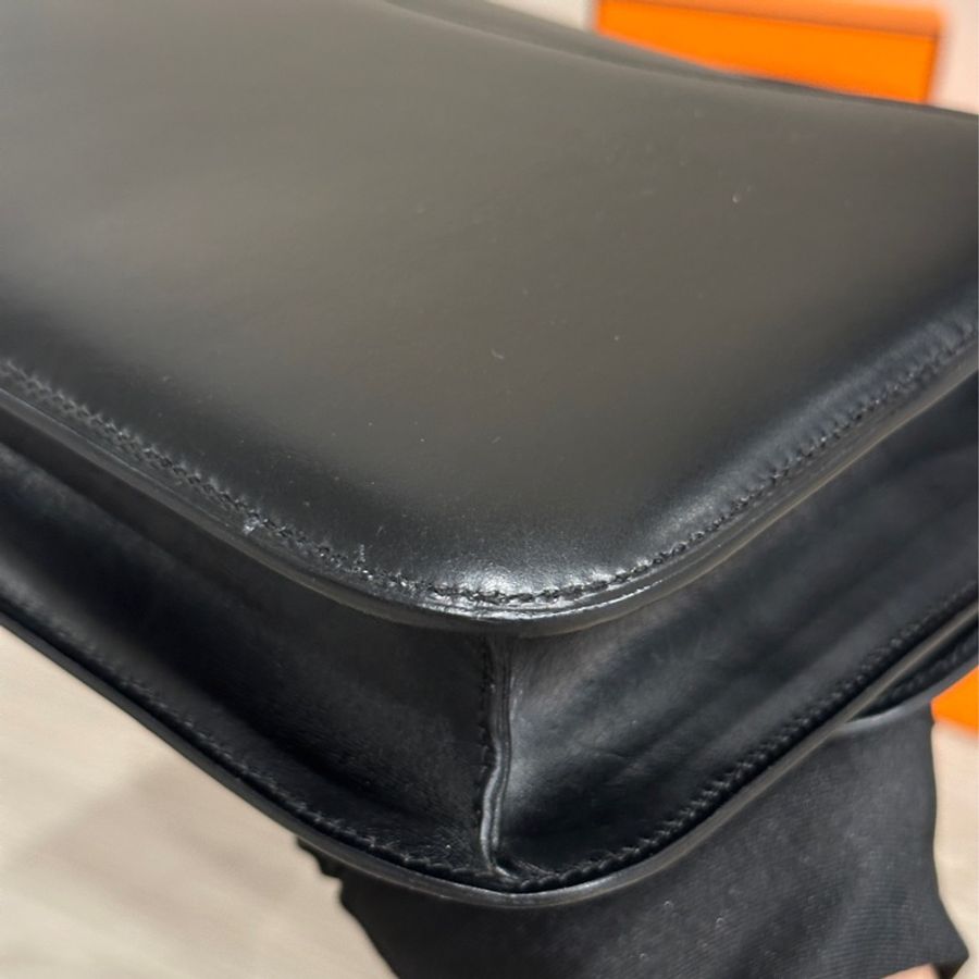已售出)#Hermes #Constance #Constance24 🈶購證 五金帶膜#肩背包 #斜背包 黑金Box皮-31