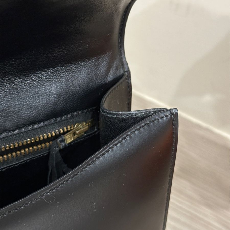 已售出)#Hermes #Constance #Constance24 🈶購證 五金帶膜#肩背包 #斜背包 黑金Box皮-45