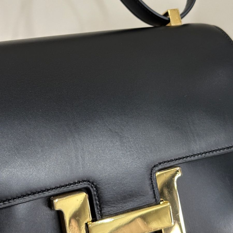 已售出)#Hermes #Constance #Constance24 🈶購證 五金帶膜#肩背包 #斜背包 黑金Box皮-48