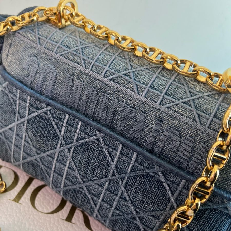 ෆ Dior Caro 限定色牛仔藍 藤格紋-29