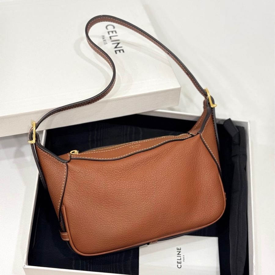 CELINE Mini Romy 新品 棕色 牛皮 肩背包 手提包 腋下包 側背包-1