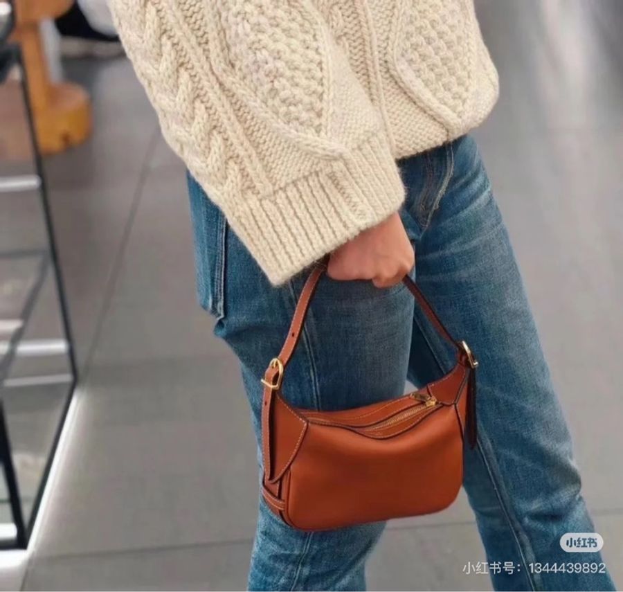 CELINE Mini Romy 新品 棕色 牛皮 肩背包 手提包 腋下包 側背包-4