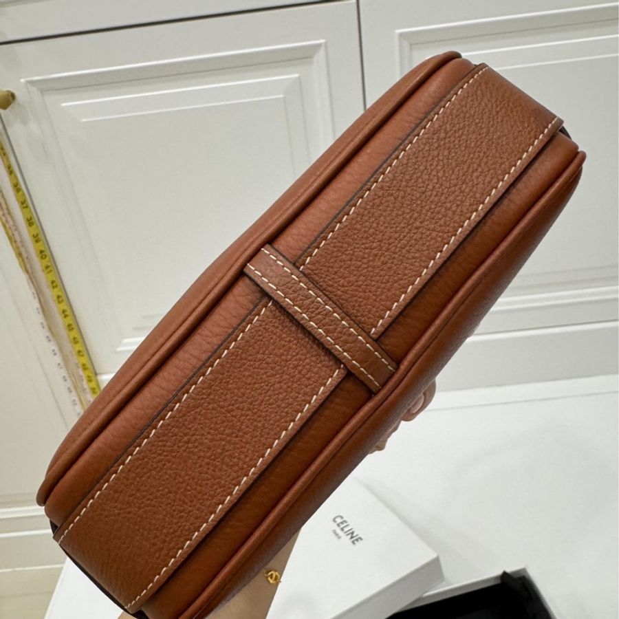 CELINE Mini Romy 新品 棕色 牛皮 肩背包 手提包 腋下包 側背包-15
