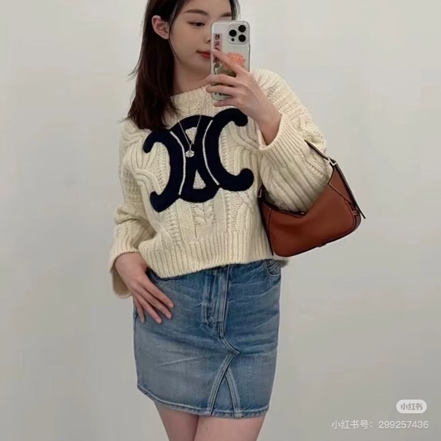 CELINE Mini Romy 新品 棕色 牛皮 肩背包 手提包 腋下包 側背包-24