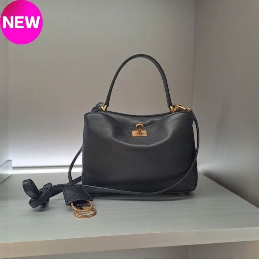 🌸2025春夏新品🌸Balenciaga 795456 光滑小牛皮迷你 Rodeo 包 黑色/復古金釦-0