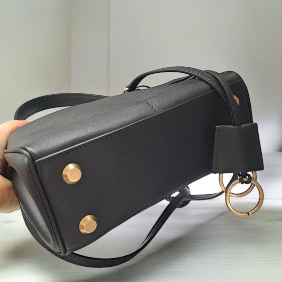 🌸2025春夏新品🌸Balenciaga 795456 光滑小牛皮迷你 Rodeo 包 黑色/復古金釦-2