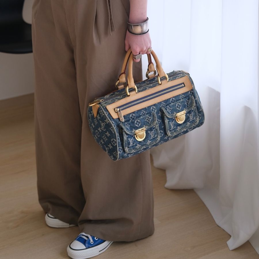 (售出)LV DENIM NEO SPEEDY30 M95019 丹寧波士頓包 SP0095-1