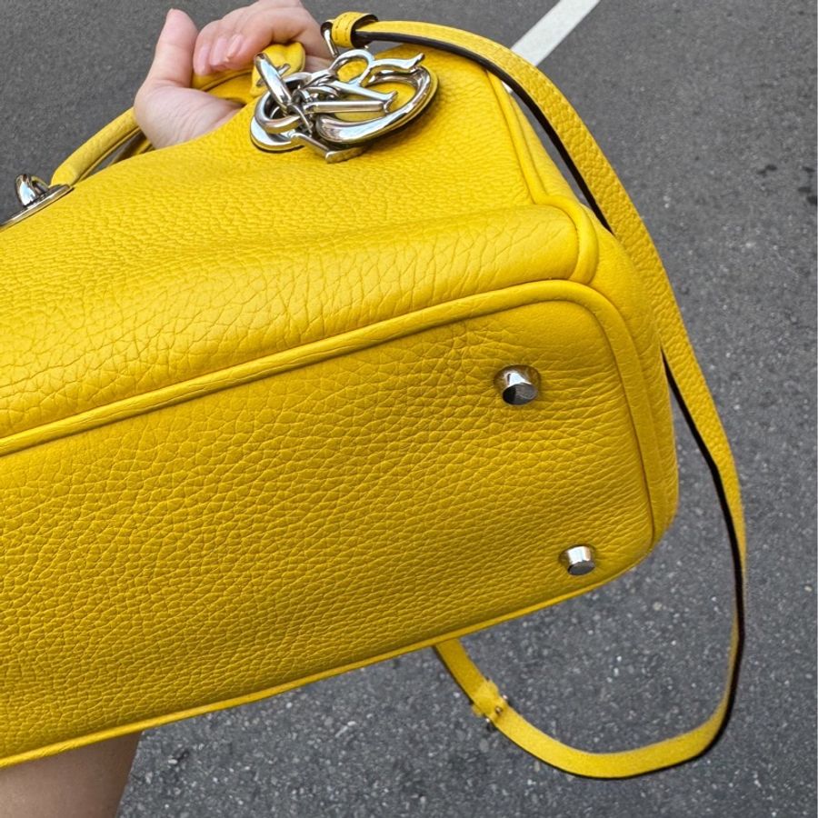 dior 迪奧 mini vip 檸檬黃 手提包 斜背包 肩背包 側背包-13