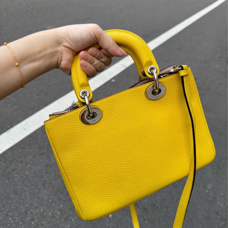 dior 迪奧 mini vip 檸檬黃 手提包 斜背包 肩背包 側背包-16