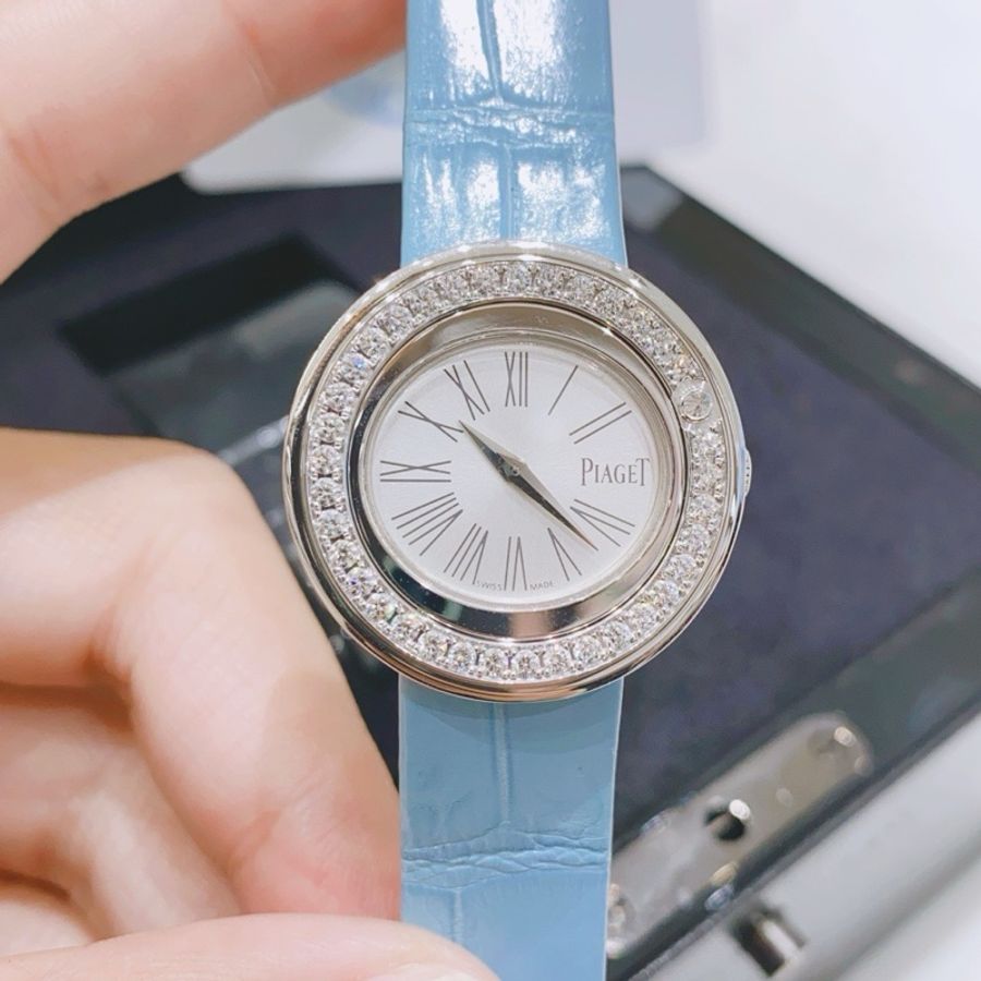 伯爵時來運轉G0A36187白金原鑽可旋轉29mm石英女表-1