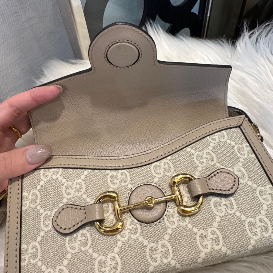 Gucci 1955 Mini Bag 燕麥小盒子 近全新-6