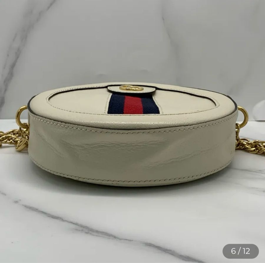 Gucci 經典條紋圓餅包 斜背包-4