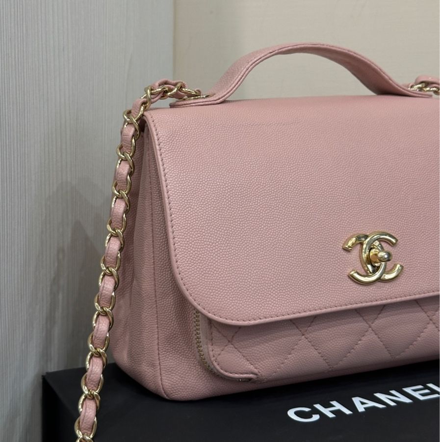 全配🈶購證 Chanel櫻花粉金扣郵差包 🉑斜挎/肩背🉑手提-8