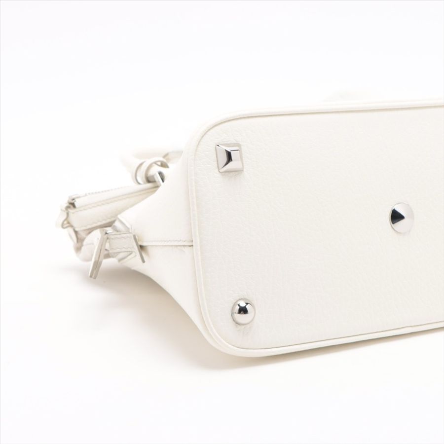 Maison Margiela 5AC Leather 2 Way Mini Handbag White-3