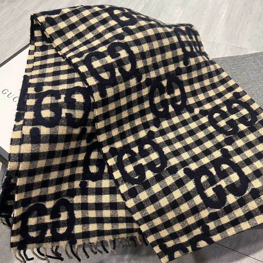 Gucci GG logo 格紋 圍巾 批肩-0