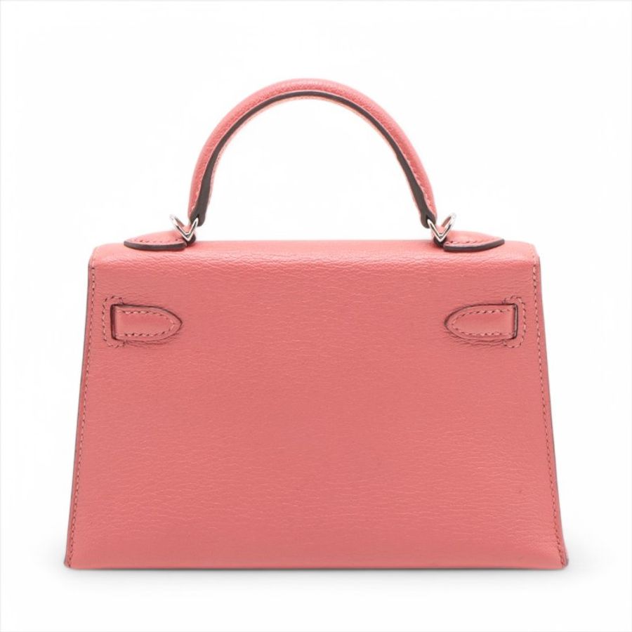 Hermes mini kelly 2 20 Chèvre Mysore Rose tyrien Silver Metal Fittings □D: 2000-2