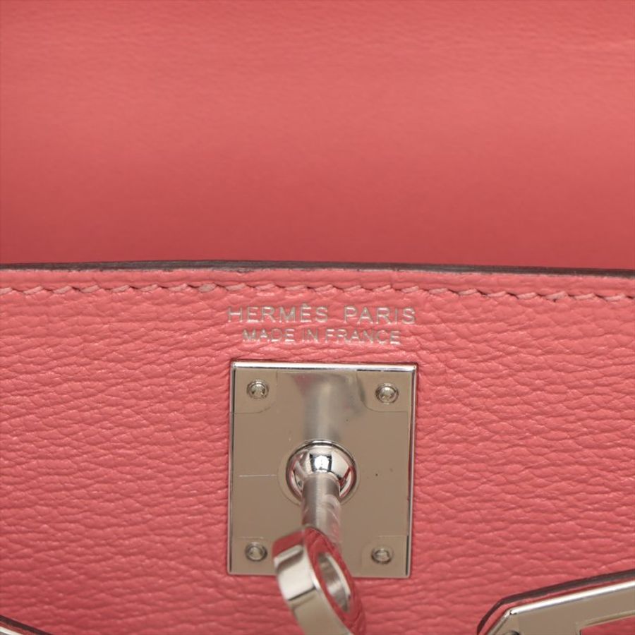 Hermes mini kelly 2 20 Chèvre Mysore Rose tyrien Silver Metal Fittings □D: 2000-3
