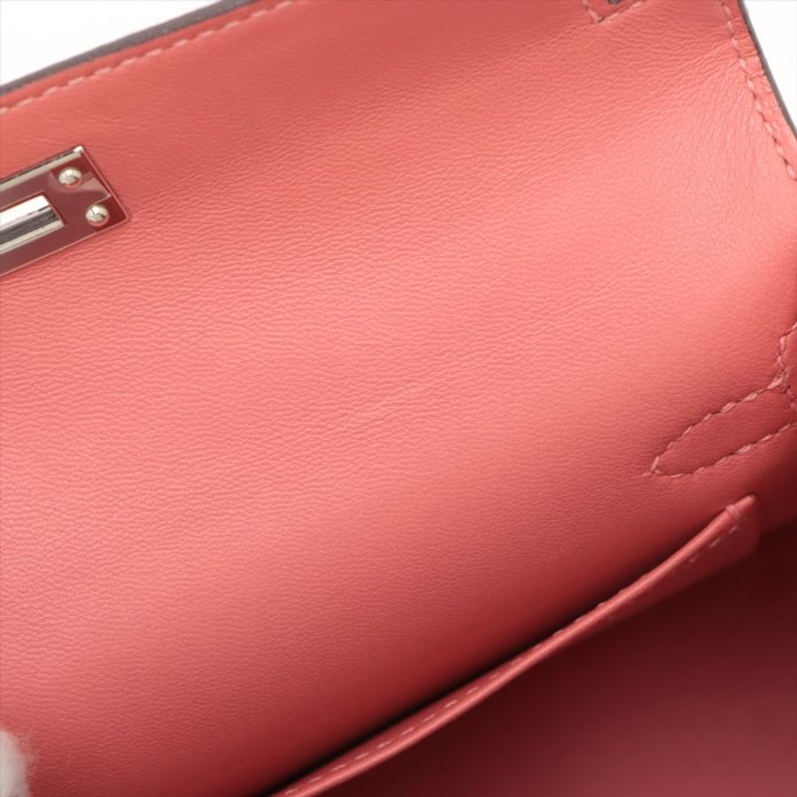 Hermes mini kelly 2 20 Chèvre Mysore Rose tyrien Silver Metal Fittings □D: 2000-6