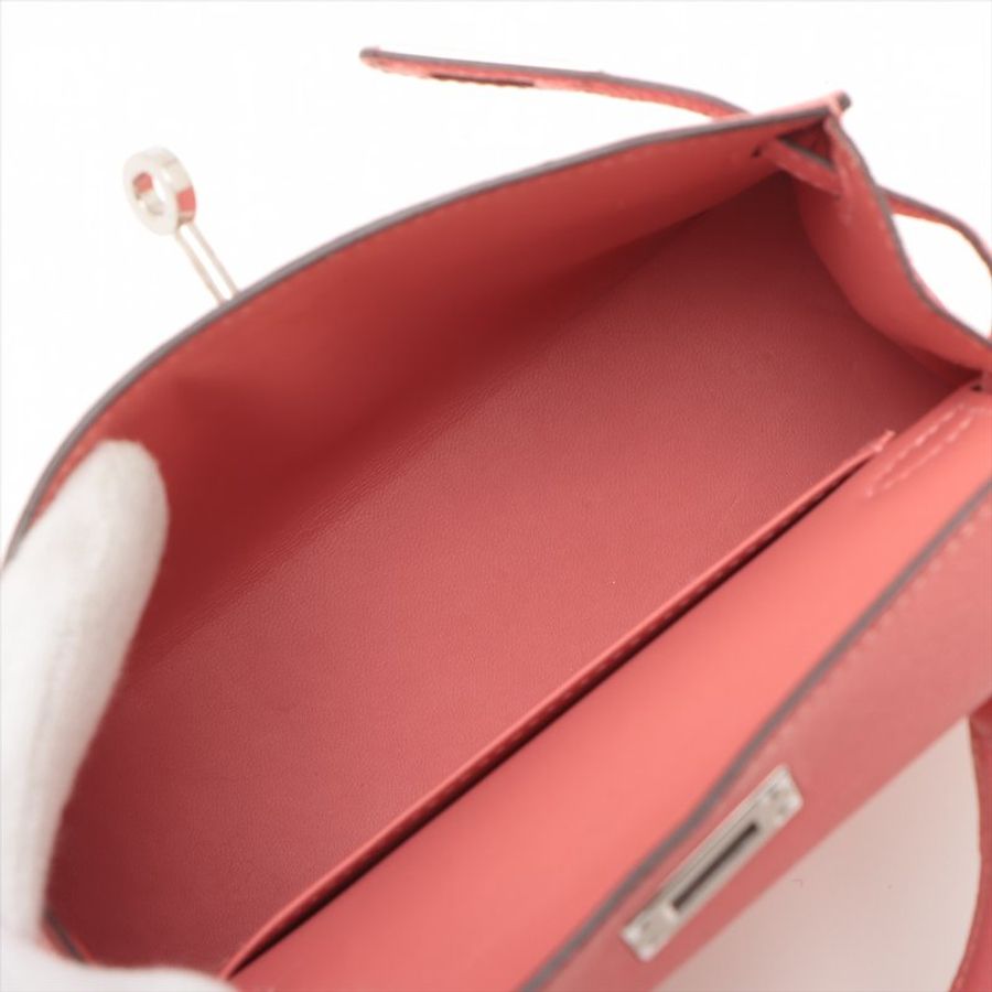 Hermes mini kelly 2 20 Chèvre Mysore Rose tyrien Silver Metal Fittings □D: 2000-7