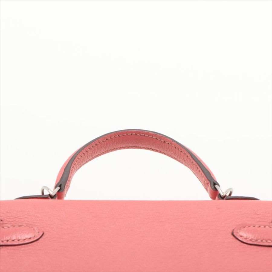 Hermes mini kelly 2 20 Chèvre Mysore Rose tyrien Silver Metal Fittings □D: 2000-8