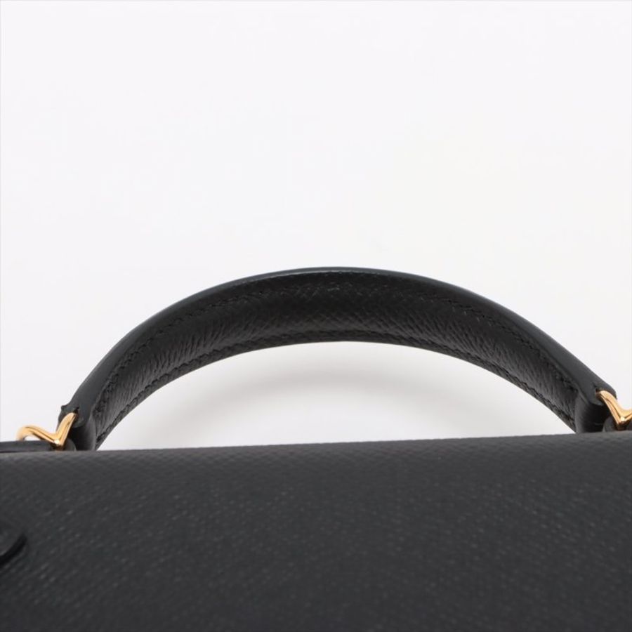 Hermes mini kelly 2 20 Veau Epsom Black Gold Metal Fittings Y: 2020-4