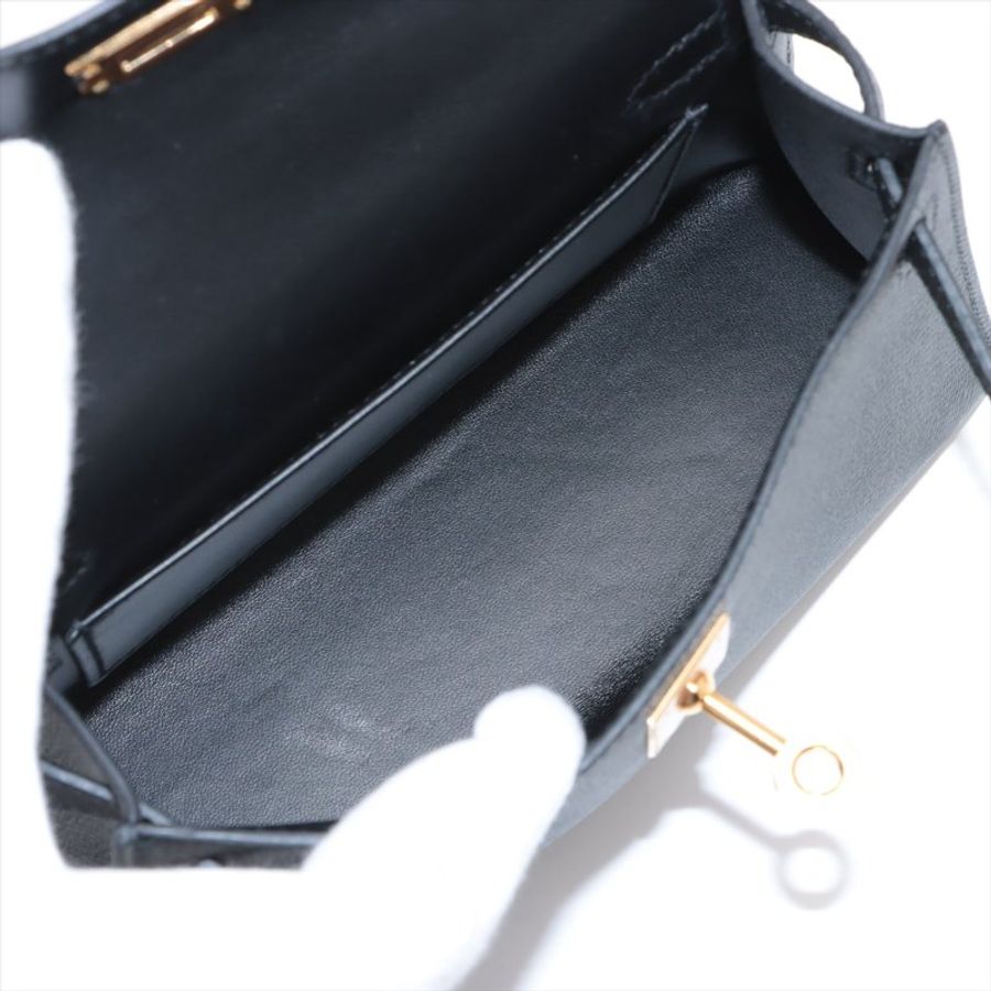 Hermes mini kelly 2 20 Veau Epsom Black Gold Metal Fittings Y: 2020-6