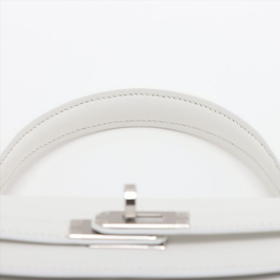 Hermes Kelly 25 Veau Swift NEW WHITE Silver Metal Fittings W: 2024-7