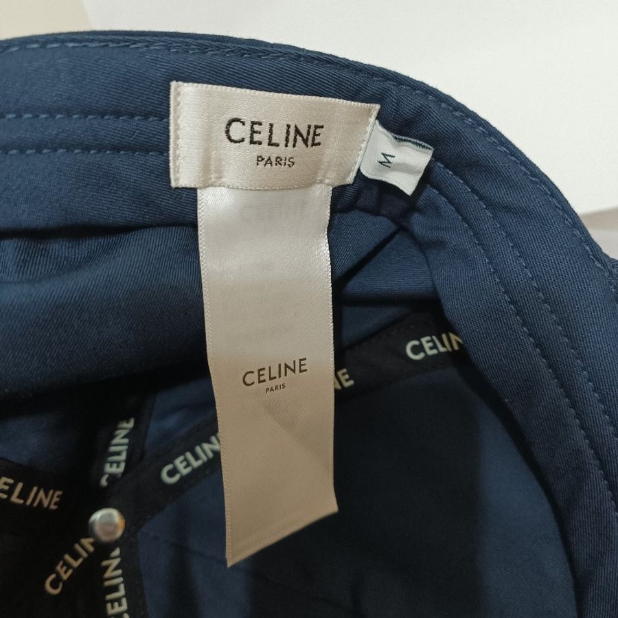 全新CELINE深藍色白logo棒球帽-3
