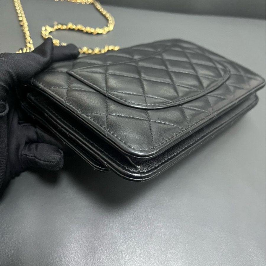 Chanel woc 羊皮黑金-8