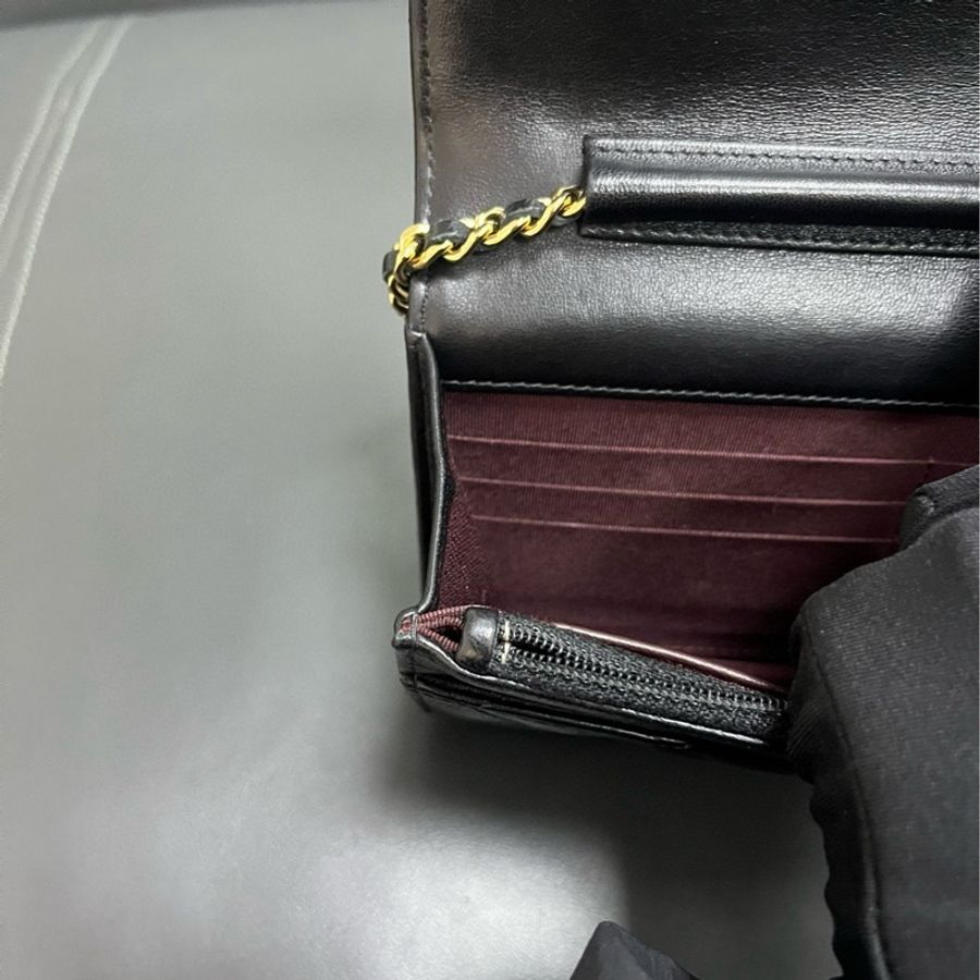 Chanel woc 羊皮黑金-15