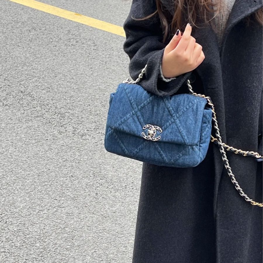 Chanel 19bag小號牛仔系列 💙全配🈶購證 牛仔刷色 故事感🈵-15
