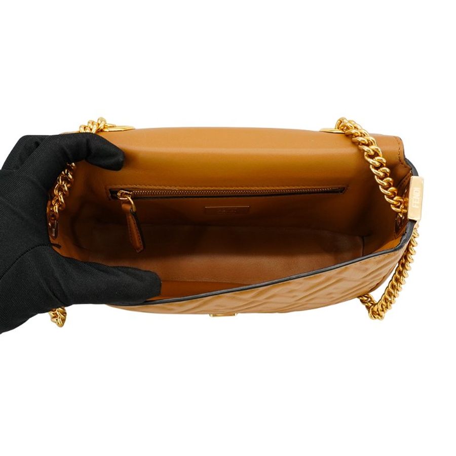 Fendi 展示品 Baguette 羊皮肩背/斜背二用包(8BR793-棕)-5