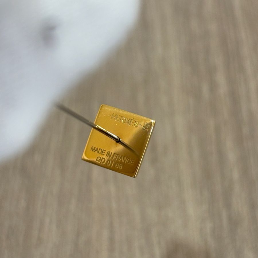 Hermes金色CDC卯釘別針 胸針 絲巾釦 帽針-15