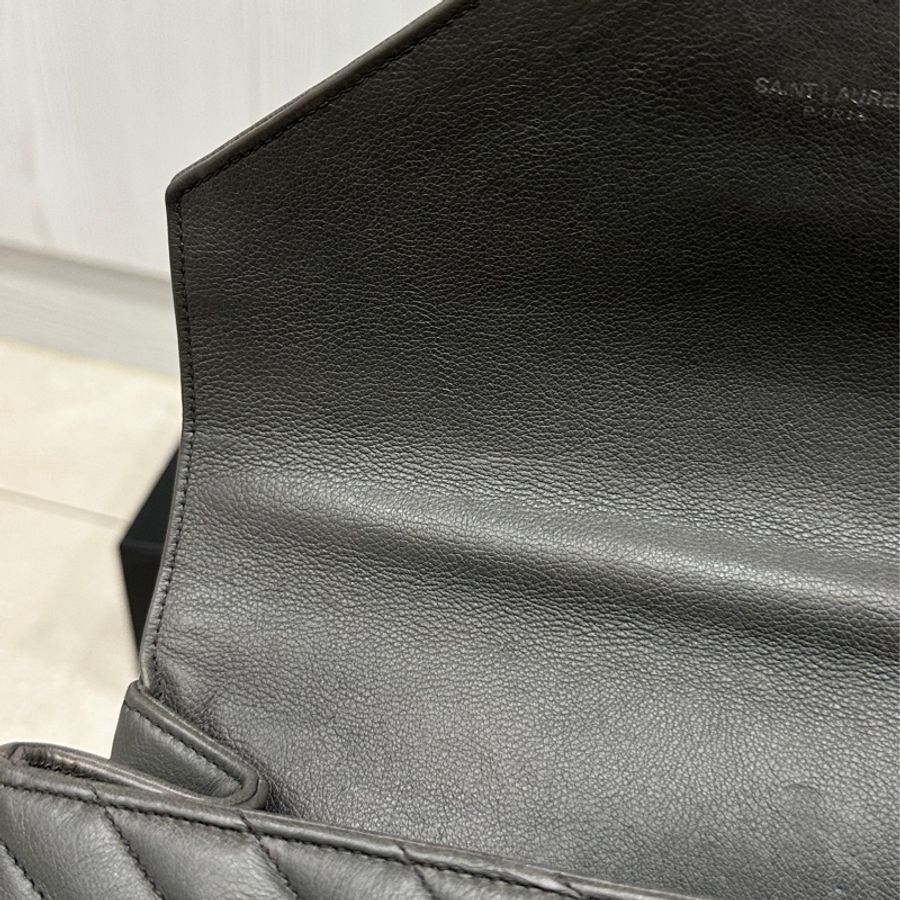 🈶購證 入手價近9萬 Ysl College學院包灰色銀扣 新款輕鏈條-30