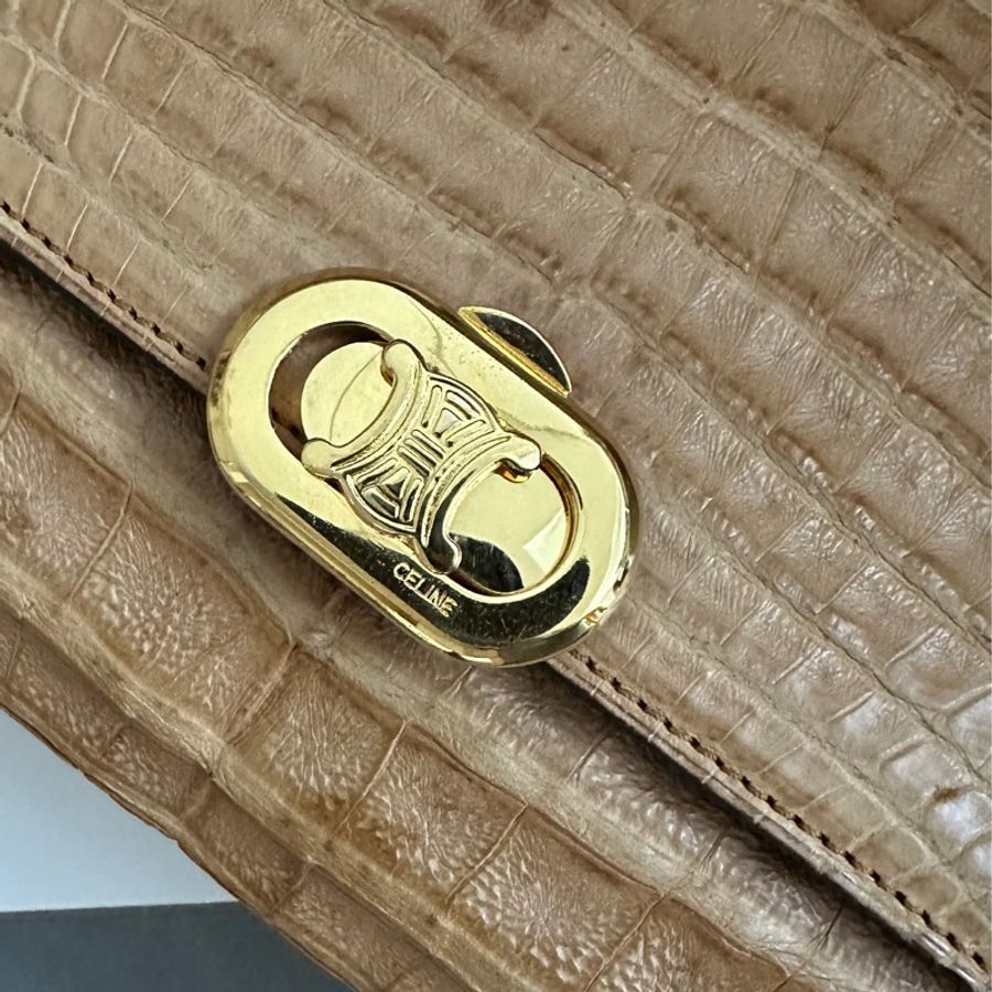 (MYMluxurybag) Celine 稀有鱷魚紋肩背包斜挎包-4