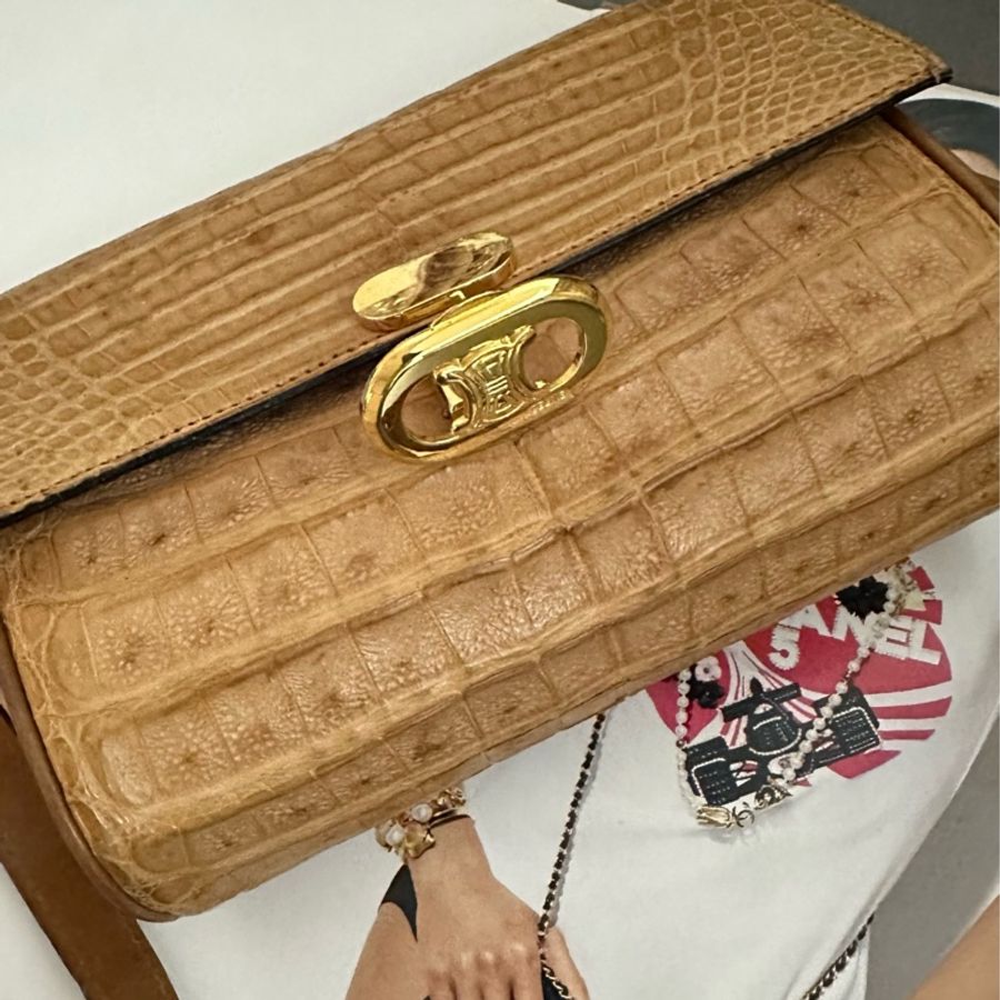 (MYMluxurybag) Celine 稀有鱷魚紋肩背包斜挎包-24