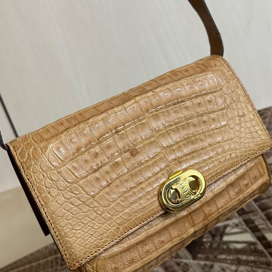 (MYMluxurybag) Celine 稀有鱷魚紋肩背包斜挎包-30