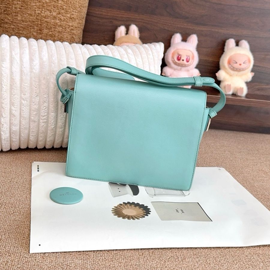 【近新閒置品】Delvaux 德爾沃madame薄荷曼波牛皮中號單肩包-1