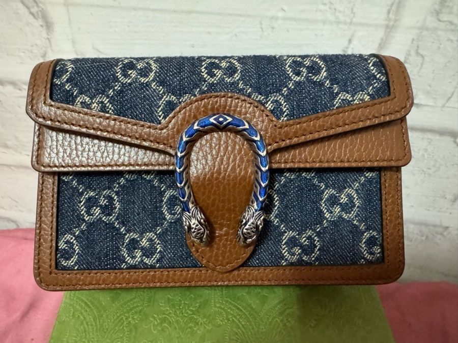 Gucci 迷你牛仔酒神包-0