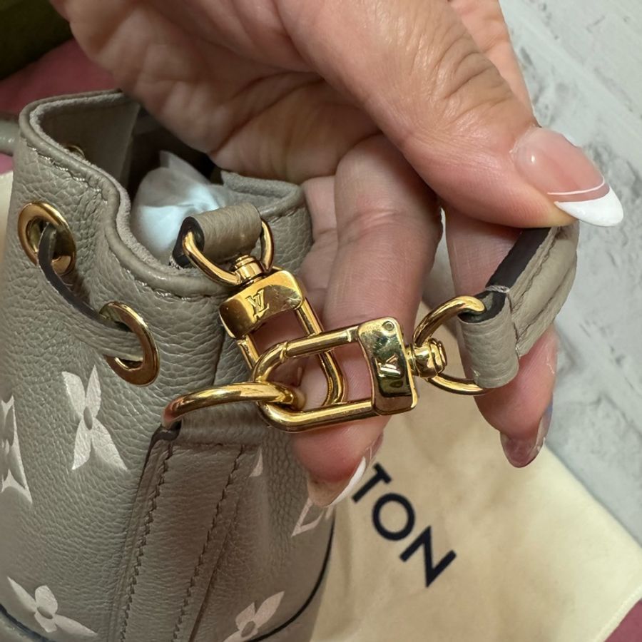 LOUIS VUITTON 新款 NANO NOE斑鳩灰壓印老花水桶包LV-13