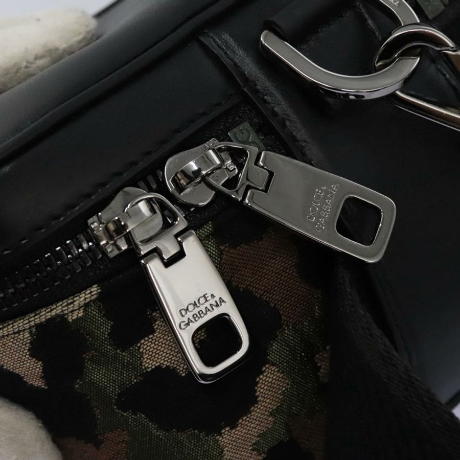 【日本直送】DOLCE&GABBANA 豹紋腰包 帆布 綠色 黑色 正品 bs23142-35