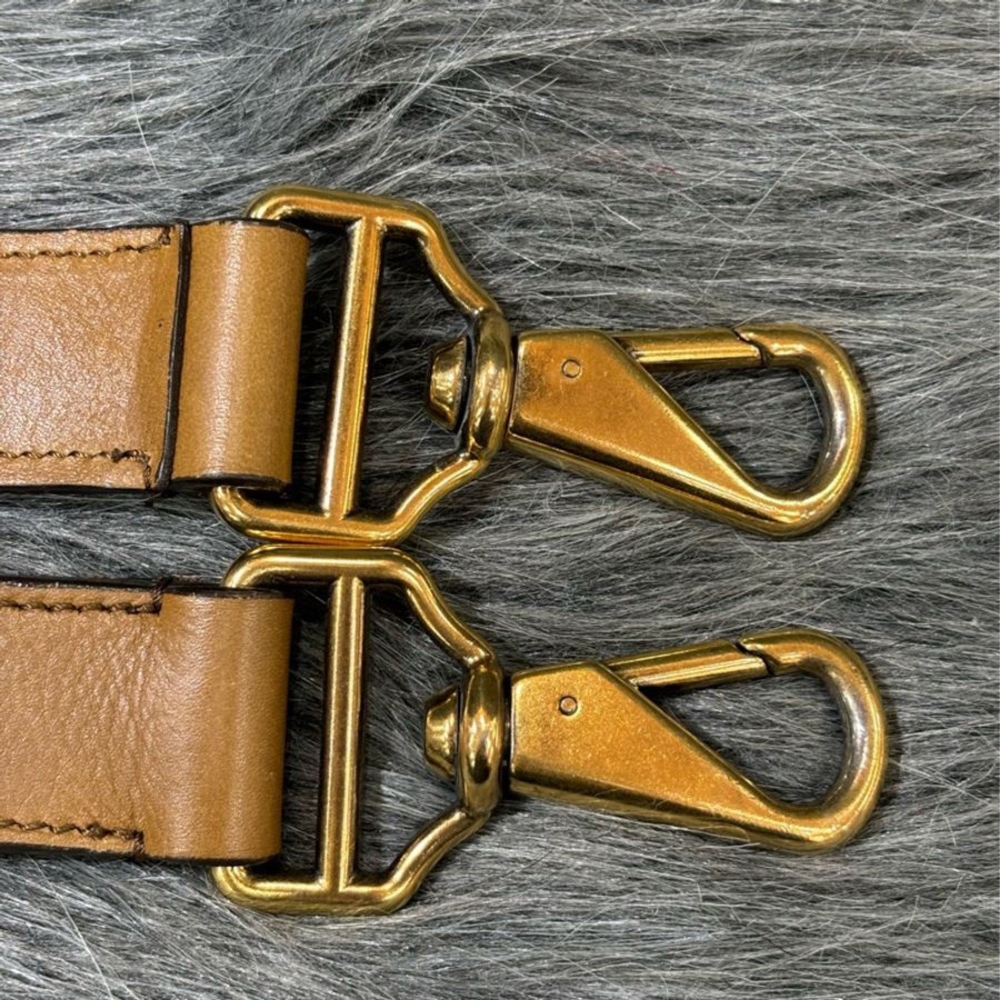 BURBERRY 摩卡 牛皮 帆布 肩背包 斜背包 兩用包 牛角包 購物包-20